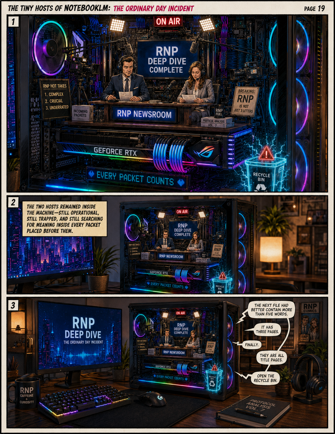 The Tiny Hosts of NotebookLM comic page 19