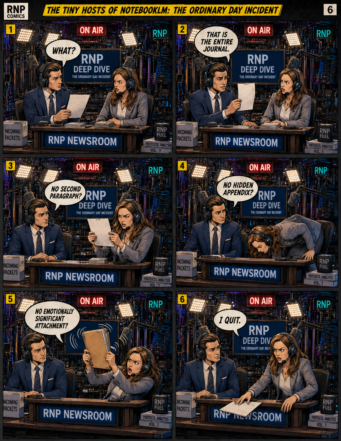 The Tiny Hosts of NotebookLM comic page 6