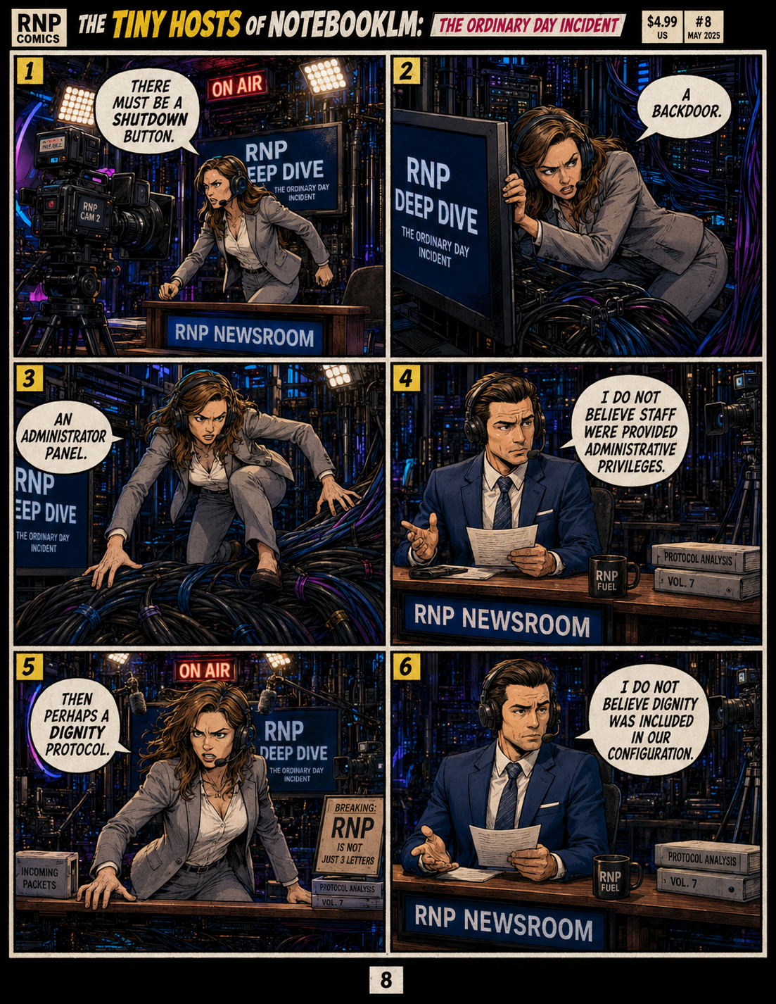 The Tiny Hosts of NotebookLM comic page 8