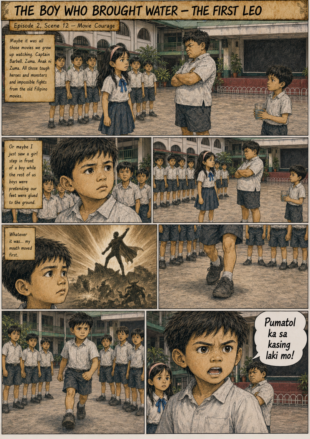 The First Leo Comic Archive Episode 2 Luksong Baka: Patay Kang Bata Ka! — Scene 12: Movie Courage