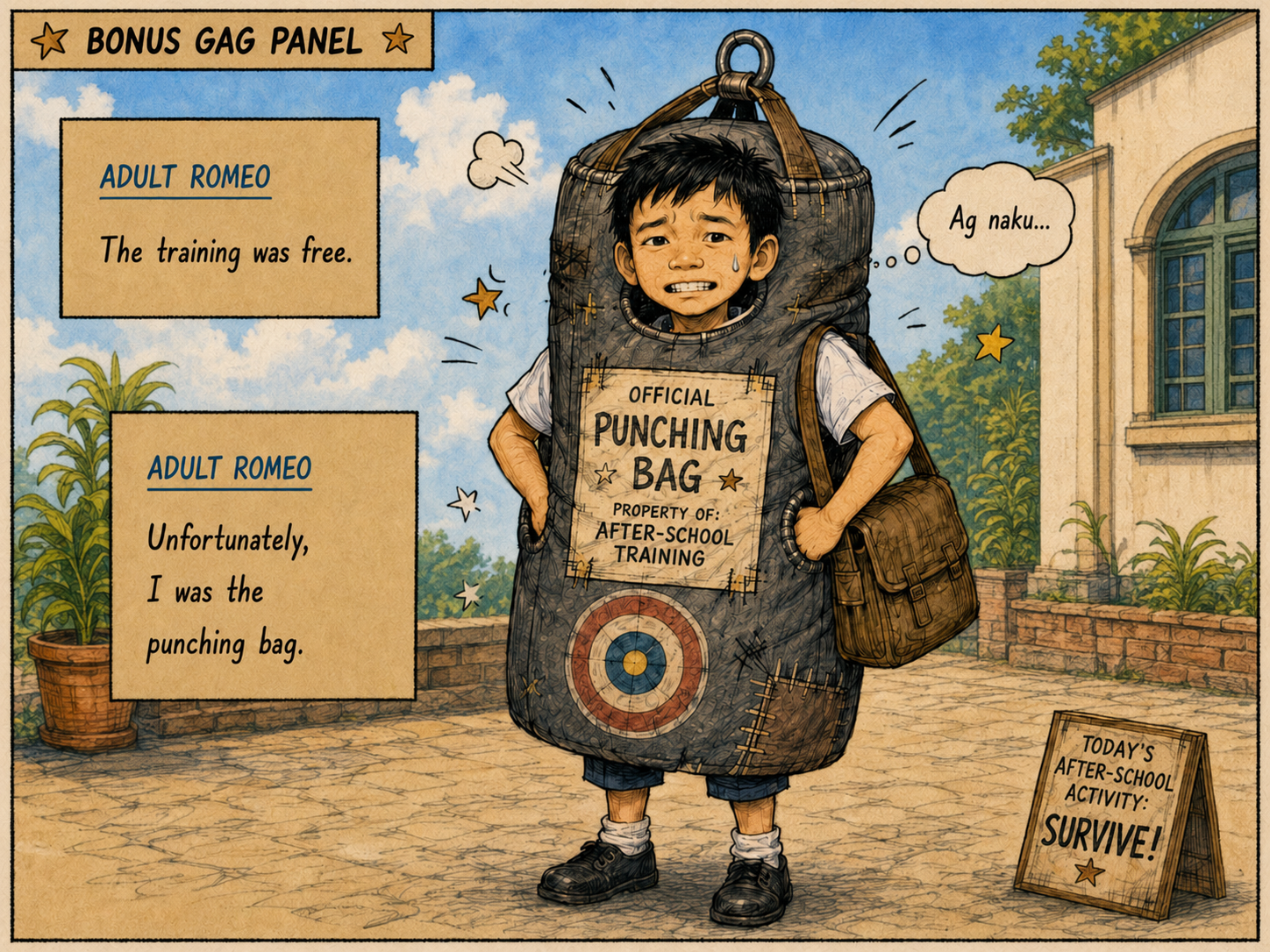The First Leo Comic Archive Episode 3 The Bully Alejandro — Gag Panel 1