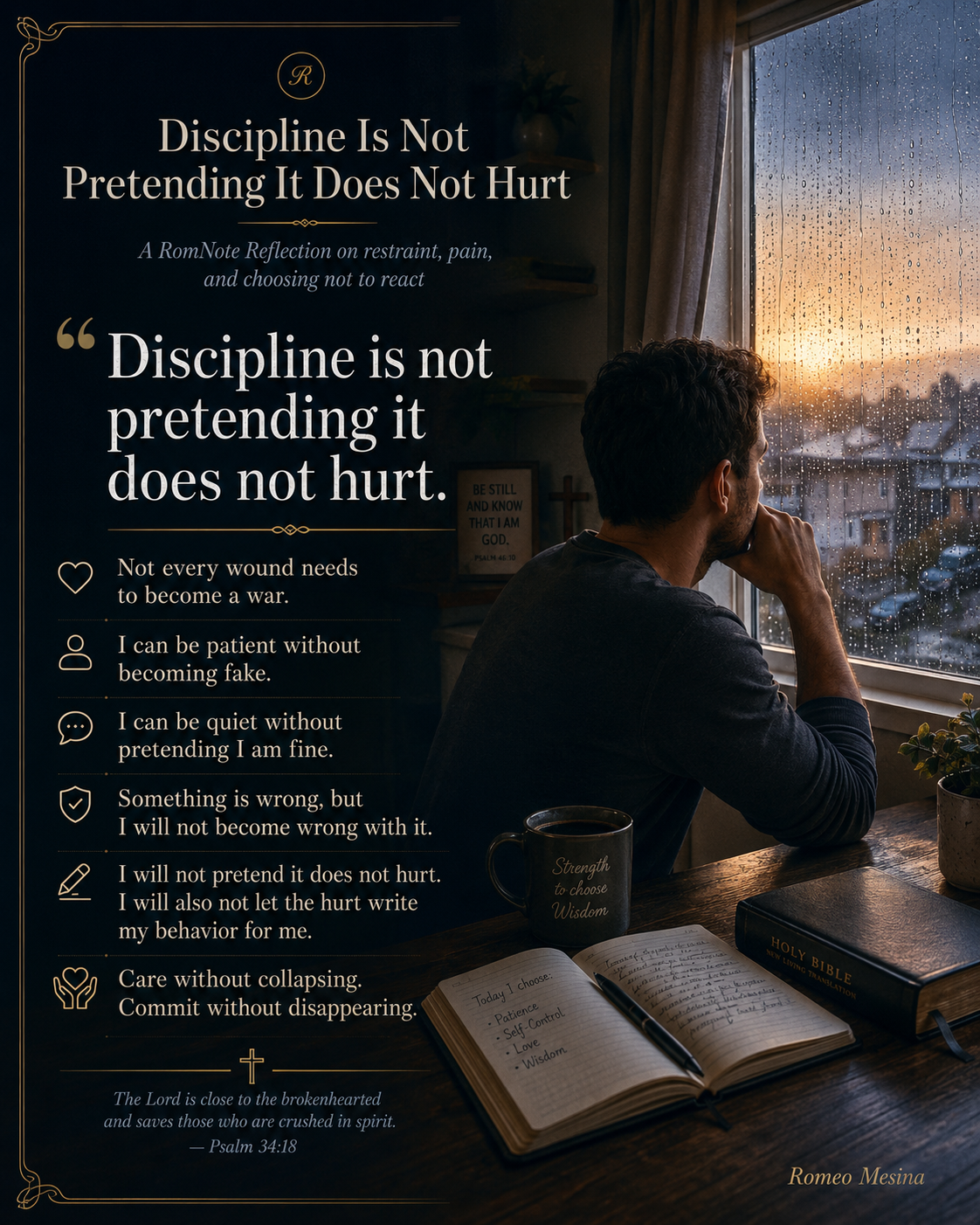 Discipline Is Not Pretending It Does Not Hurt graphical inspiration poster