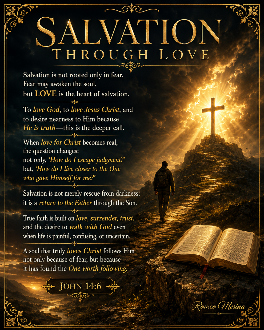 Love is Salvation graphical inspiration poster
